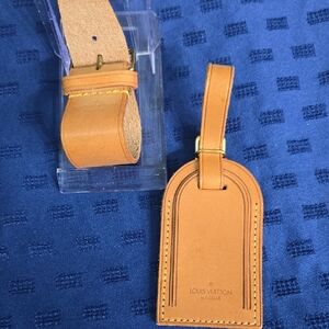Louis Vuitton Tan Leather Luggage Tag